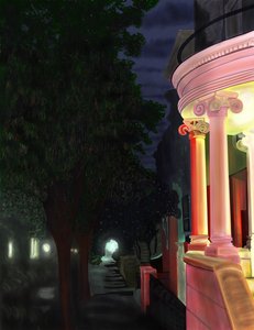 夜のセブンス・ストリートとプロスペクト・パーク西の角（デジタルアート） 作： エヴァン・スクラー