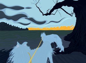 日陰の犬たち、ブルックリン（デジタルアート） 作： エヴァン・スクラー