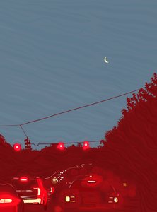 Driving South, Six Fifty Five A.M., c.2020-24（デジタルアート） 作： エヴァン・スクラー