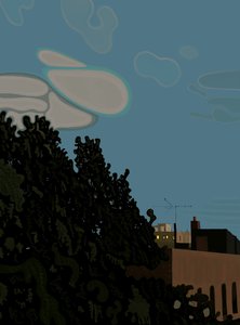 夕暮れと8番街、ブルックリン（デジタルアート） 作： エヴァン・スクラー