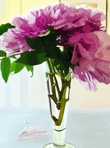 花瓶のマゼンタ色の牡丹（デジタルアート） 作： エヴァン・スクラー