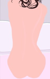 裸婦の背中、風呂、ブルックリン（デジタルアート）