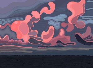 海と雲、ブルックリン（デジタルアート） 作： エヴァン・スクラー