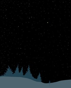 夜のブルックリン、雪の中のウサギ（デジタルアート） 作： エヴァン・スクラー