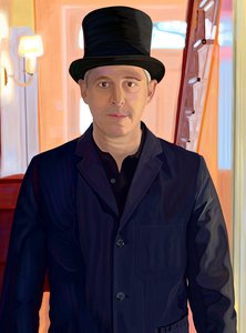 乗馬嫌いの自画像（デジタルアート） 作： エヴァン・スクラー