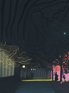 歩道、プロスペクト・パーク・ウエスト、午前6時（デジタルアート） 作： エヴァン・スクラー