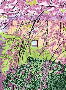 春の木々とアパート、プロスペクト公園（デジタルアート）