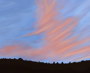 ツリーライン、ハドソン渓谷、2018年（iPadでアップルペンシルを使って手描きしたもの）