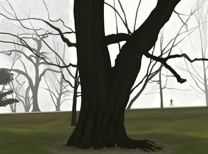 木とジョガー。早朝。プロスペクトパーク（デジタルアート） 作： エヴァン・スクラー
