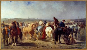馬の博覧会 エヴァリスト・ルミネ（1822-1896）の絵画 1861年 ナント、ボザール美術館蔵 作： Evariste Vital Luminais