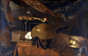 楽器です。エバリスト・バスチェニス（1617～1677）の絵画。 作： Evaristo Baschenis
