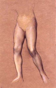 Figure Study（紙にチョークで描いたもの）