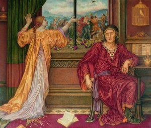 ラ・ケージ・ドリー - 金色のケージ、デ・モルガン、エブリン（1855-1919）作。 キャンバスに油彩、1900 年から 1919 年の間。 ワッツ ギャラリー 作： Evelyn De Morgan