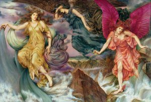Les esprits de la tempete - The Storm Spirits 、De Morgan、Evelyn (1855-1919) 作。 キャンバスに油彩、c。 1900. ワッツ ギャラリー 作： Evelyn De Morgan