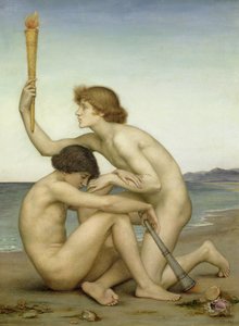 リンとヘスペラス、1881 作： Evelyn De Morgan
