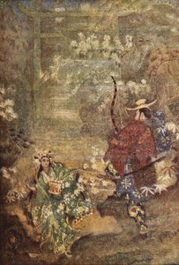 ホオリと海神の娘、F Hadland Davis 作「The Myths and Legends of Japan」より 作： Evelyn Paul