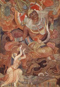イシスは、ルイス・スペンスによる「古代エジプトの神話」からのイラスト、彼の名前を伝えるためにラーを召喚しました 作： Evelyn Paul