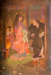 「新三郎はつゆと女中のヨネを認めた」、1912年。