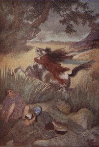 カッパと彼の犠牲者、F. Hadland Davis 作「The Myths and Legends of Japan」のイラスト 作： Evelyn Paul