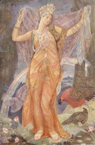母なる女神イシュタル、ルイス・スペンス作「バビロニアとアッシリアの神話と伝説」よりイラスト 作： Evelyn Paul