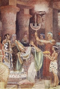 ルイス・スペンスによる「古代エジプトの神話」からのイラスト、ラムシナイトの宝物庫 作： Evelyn Paul