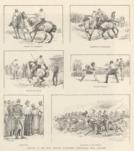 イズリントン王立軍事トーナメント、農業ホールでのスケッチ 作： Evelyn Stuart Hardy