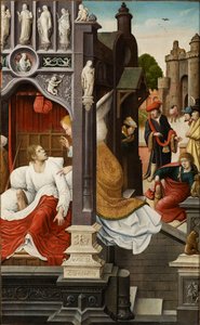 1517 年の聖ロックの生活の場面。 作： Everaert Orley
