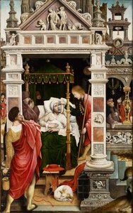 1517 年の聖ロックの生活の場面。 作： Everaert Orley
