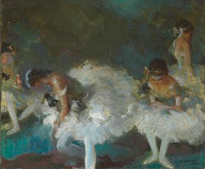 バックステージのダンサーたち 作： Everett Shinn