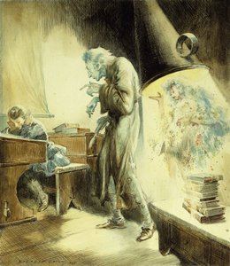 過去のクリスマスの亡霊校舎のスクルージ 作： Everett Shinn