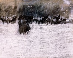 冬の公園 作： Everett Shinn