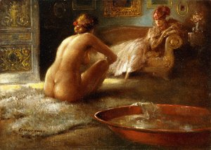 覗き魔と入浴客 作： Everett Shinn