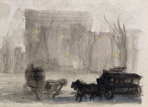 ニューヨークの眺め - ワシントン・スクエア 作： Everett Shinn