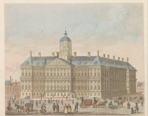 ダム広場の王宮、1810～1813年頃 Vue du Palais Roijal, et de la Place le Dam (オブジェクトのタイトル) 作： Evert Maaskamp