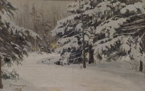 サンクトペテルブルクの島々の冬、1912 作： Evgeni Ivanovich Stolitsa