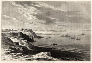 M.F.Schicklerのモロッコ旅行記のためにEvremond de Berard（1824-1881）が描いたタンジール（モロッコ）の風景。パリの "Le tour du monde, nouveau journal des voyages "に掲載された版画。 作： Evremond de (after) Berard