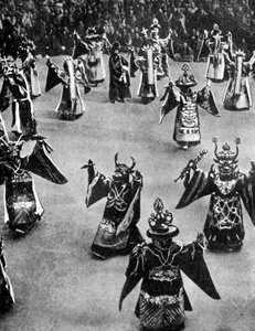 マスクされたダンサー、チベット、1936年。