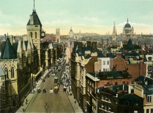 法廷、c1900年代を示すセントクレメントデーンズからの眺め。 作： Eyre and Spottiswoode