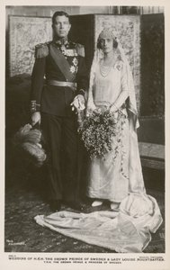 スウェーデンのグスタフ皇太子とルイーズマウントバッテン夫人の結婚式、1923年 作： F.A Swaine