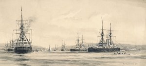 ラムラッシュの海峡戦隊：1901年ヨット・レガッタ 作： F.L. Blanchard