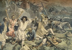 マヨットのサイクロン、1898年3月27日、ルプチジャーナルより 作： F.L. and Tofani, Oswaldo Meaulle