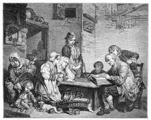 「聖書を読む、1885年。 作： FV Martens