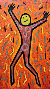 素朴な具象画、室内装飾、ネイティブ額装壁掛けアートプリント 作： F. Abderrahim