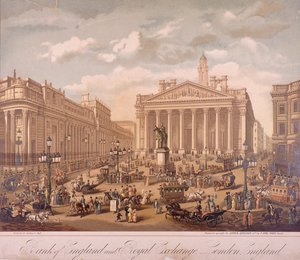 イングランド銀行と王立取引所、ロンドン、c1860