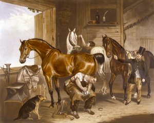 J.R.マックレルの彫刻による「The Veterinarian」（カラーリトグラフ版 作： F. C. (after) Turner