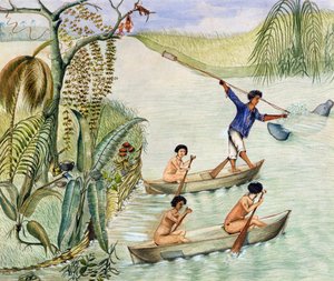 マナティー狩り、ニカラグア湖 作： F. Deiezmann
