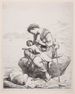 若い母親 作： F. Hendriksen