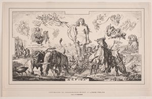 ゲフィオン、ローレンツ・フローリッヒによるフレデリクスボー博物館の天井画 作： F. Hendriksen
