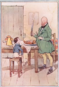 デイビッドは刑務所でマッコーバー氏と食事をしました、イラストはデイビッドコッパーフィールド、1914年から