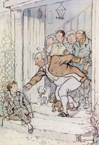 オリバー・ツイスト」のイラスト（カラーリトグラフ 作： F. M. B. Blaikie